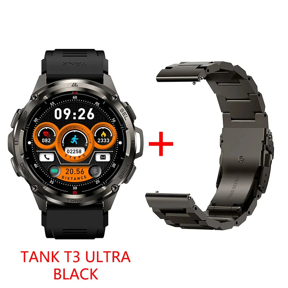 2024 Original KOSPET TANK T3 Ultra GPS Smartwatch Mens Rugged Smart Watches Women Military Electronic Waterproof Digital Watch