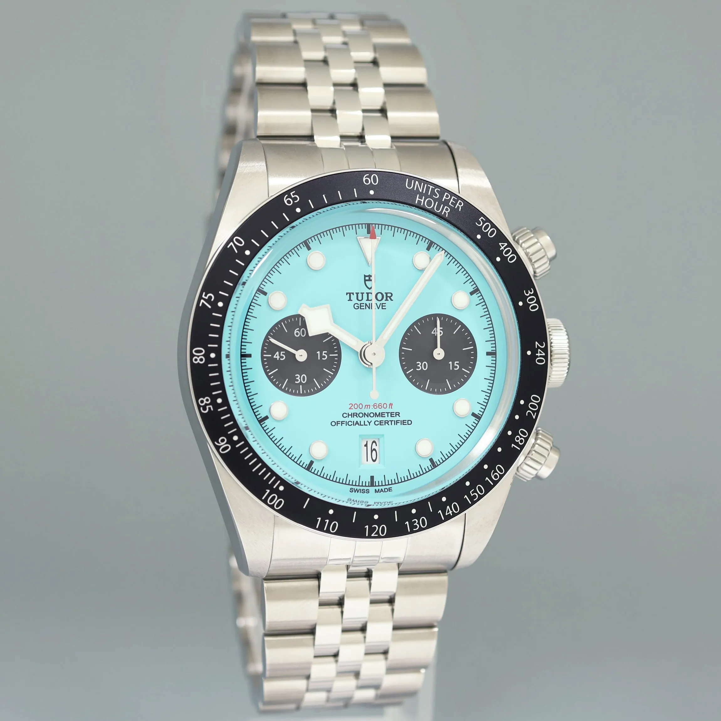 2025 NEW PAPERS Tudor Blue Flamingo Chrono Jubilee Steel 79360N Black Bay Watch