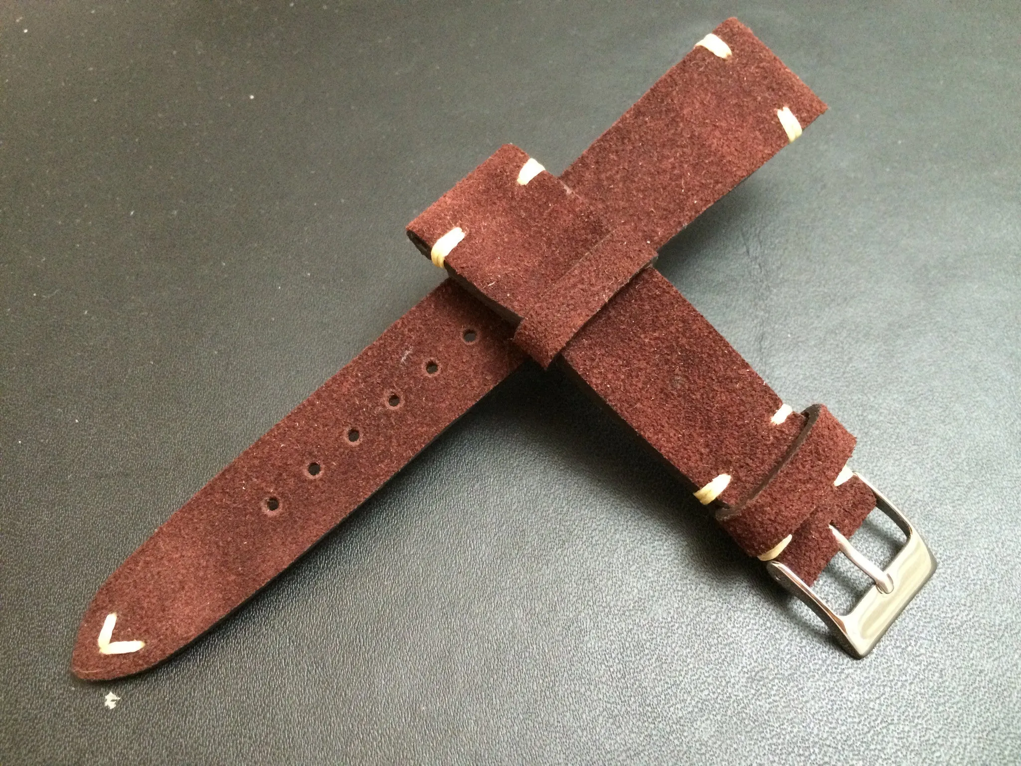 20mm Leather Watch Band, Watch Strap for Rolex, Suede Leather Watch Strap, 19mm Brown Watch Strap, 18mm Watch Band
