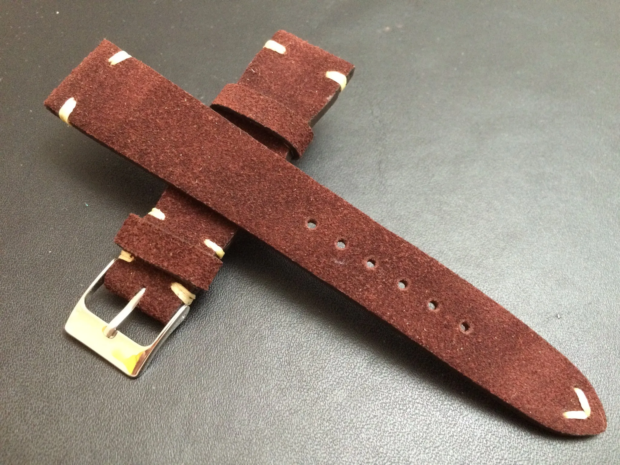 20mm Leather Watch Band, Watch Strap for Rolex, Suede Leather Watch Strap, 19mm Brown Watch Strap, 18mm Watch Band
