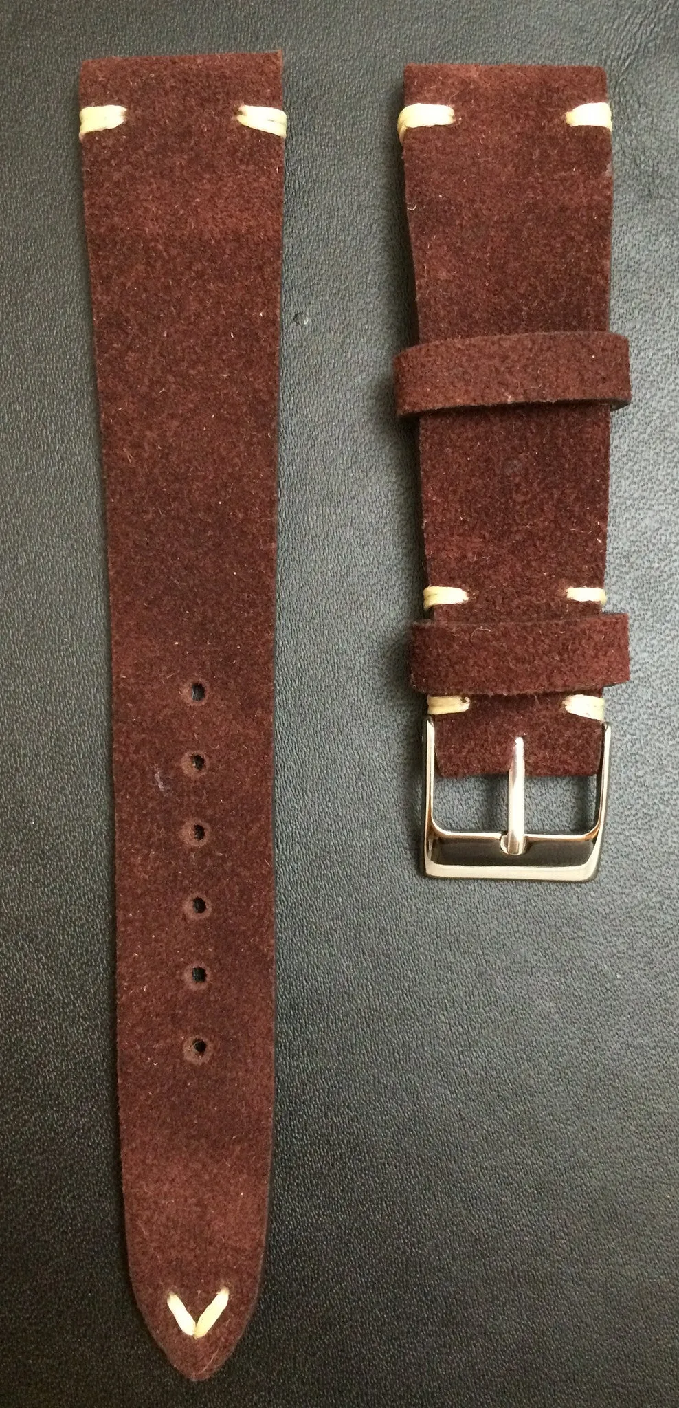 20mm Leather Watch Band, Watch Strap for Rolex, Suede Leather Watch Strap, 19mm Brown Watch Strap, 18mm Watch Band