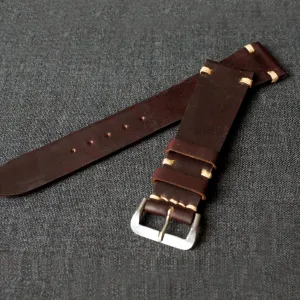 #8 BURGUNDY HORWEEN SHELL CORDOVAN CUSTOM MADE STRAP