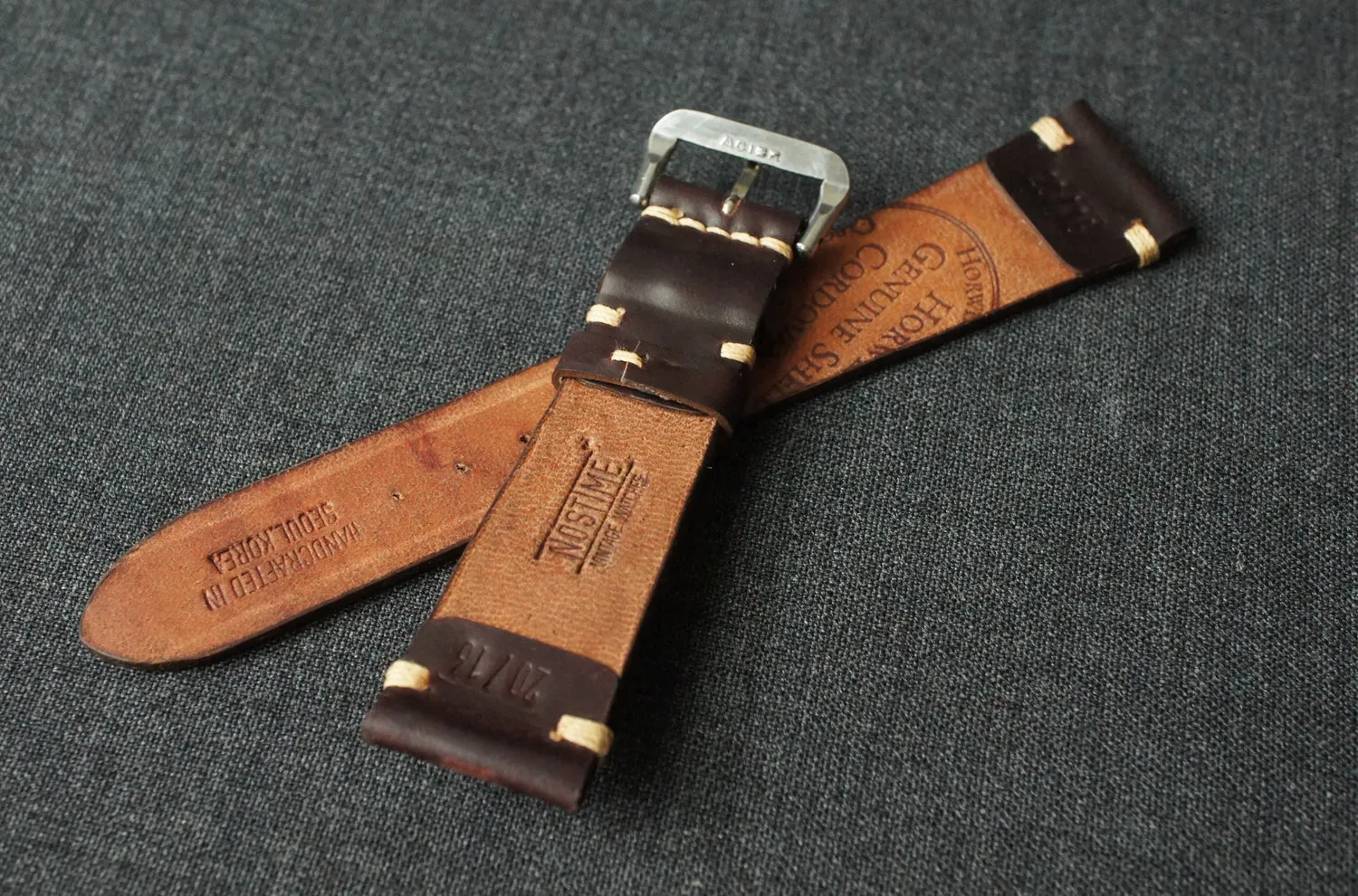 #8 BURGUNDY HORWEEN SHELL CORDOVAN CUSTOM MADE STRAP