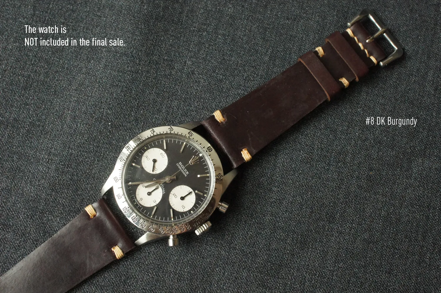 #8 BURGUNDY HORWEEN SHELL CORDOVAN CUSTOM MADE STRAP