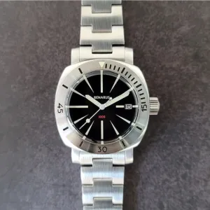 Benarus Moray Watch 38 steel black dart dial C3 lume date
