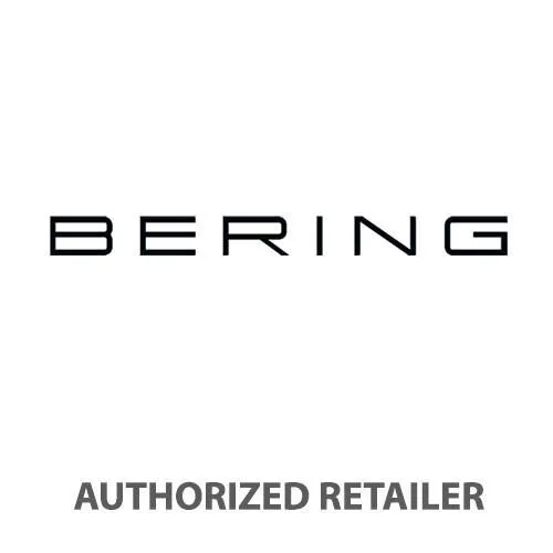 BERING Ceramic 35mm Polished Rose Gold Case Black Mesh Band Women's Watch 11435-166