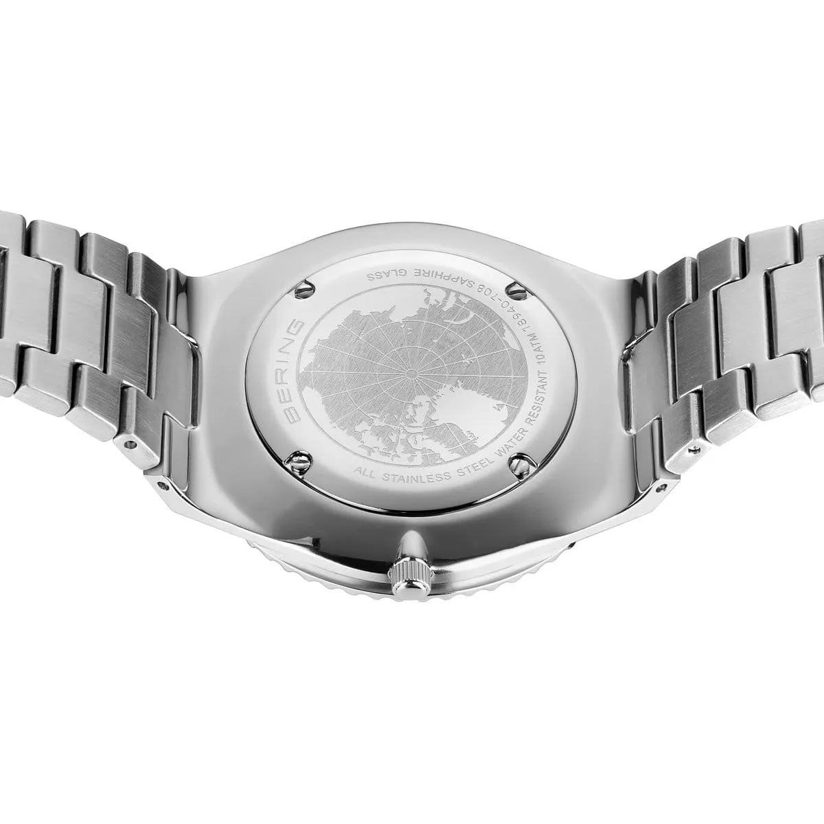 BERING Classic Polished/Brushed Silver 40mm Green Dial Men's Watch 18940-708