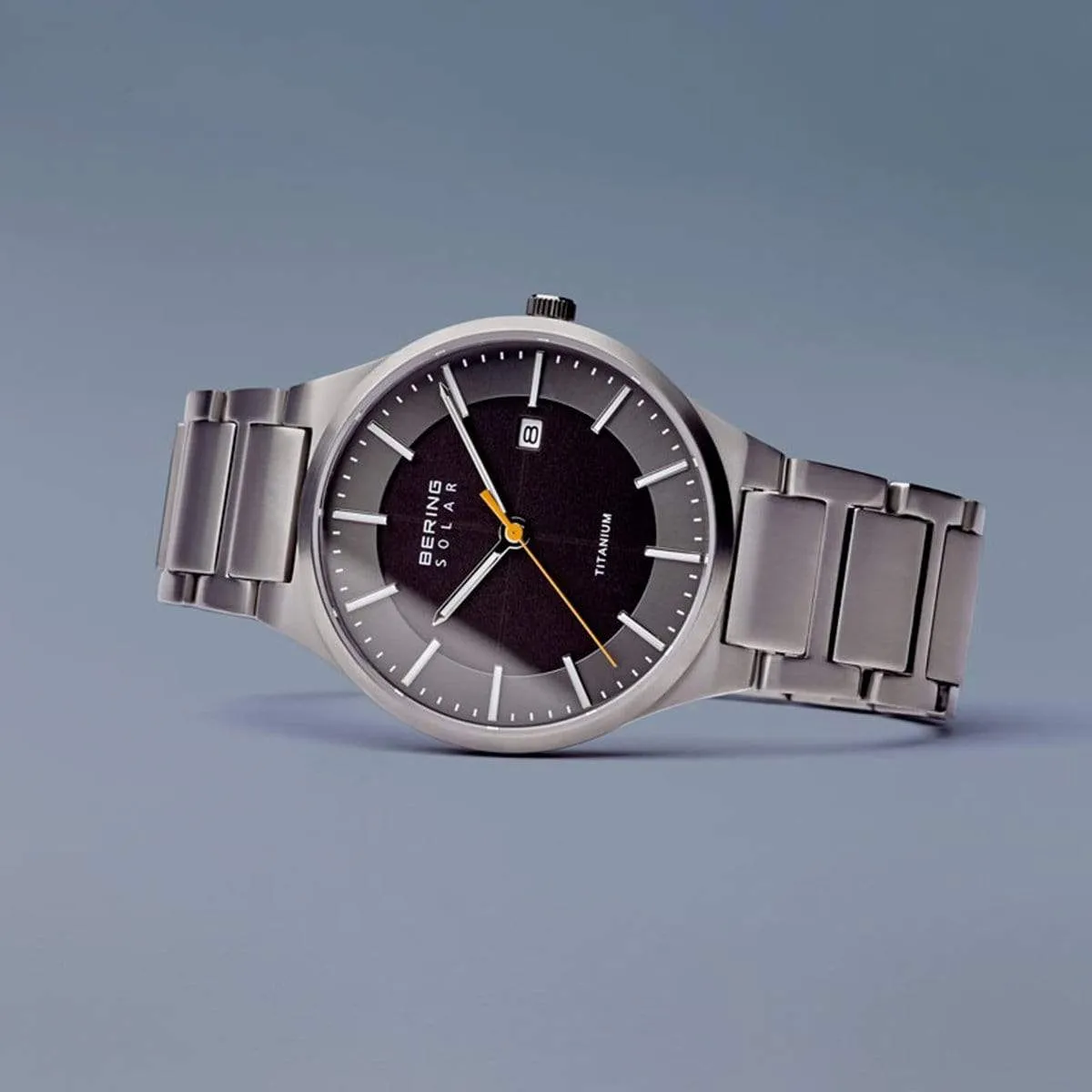 BERING Solar Brushed Silver Titanium Grey Dial Men's Watch 15239-779