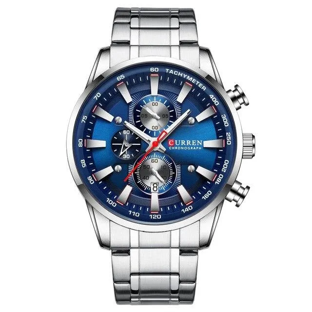 Black Gold Men Fashion Quartz Sports Stainless Steel Male Watch
