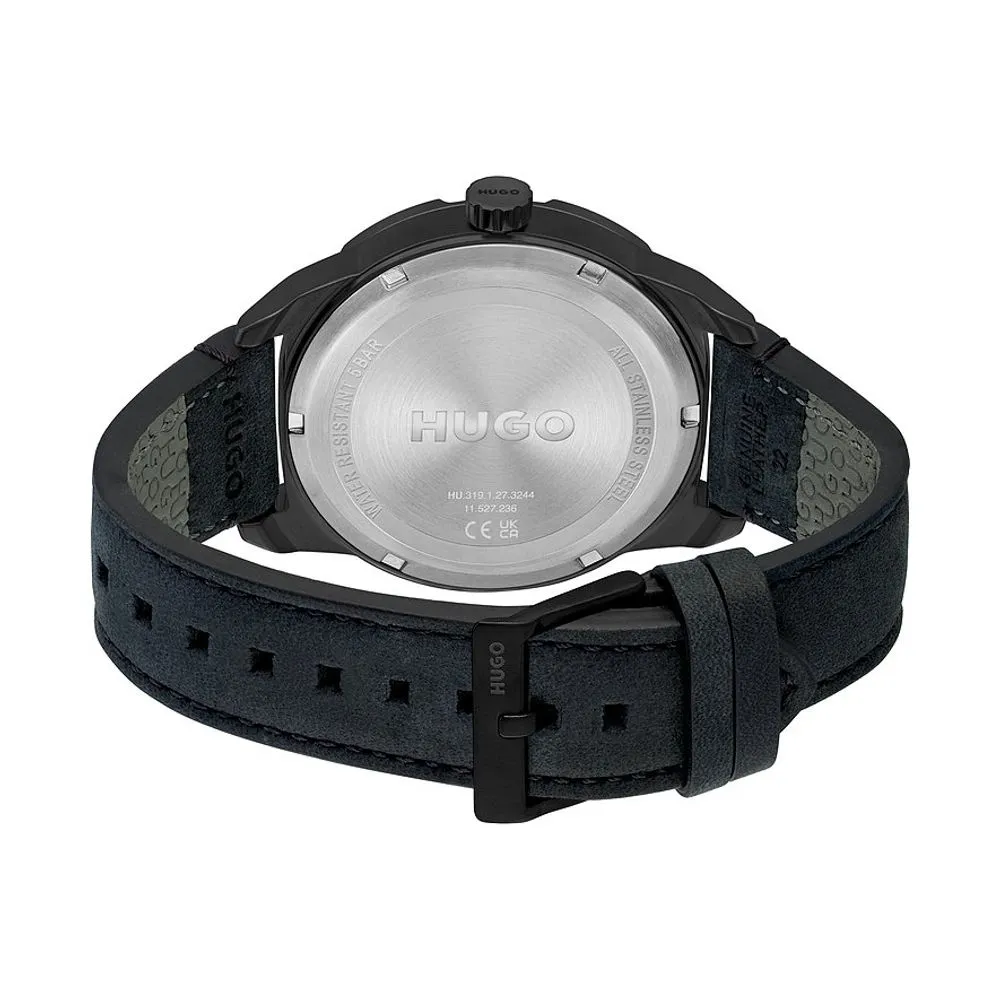 Black Leather Watch