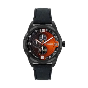 Black Leather Watch
