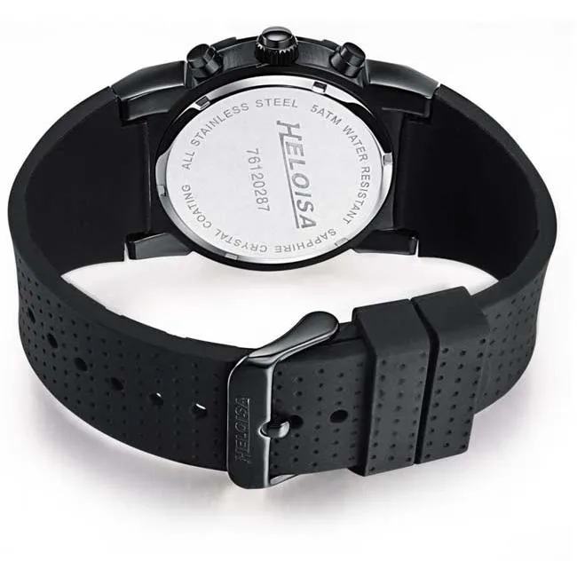 Black Rubber Black Matt  Stainless Steel Case Sport Chronos Watch  For Men - Heloisa 76120287