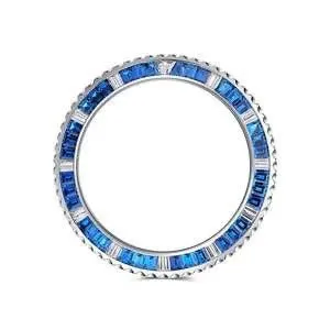 Blue Sapphire and Diamond Bezel To Fit Rolex 44 mm Watches Sports Models Daytona Submariner Sea-Dweller