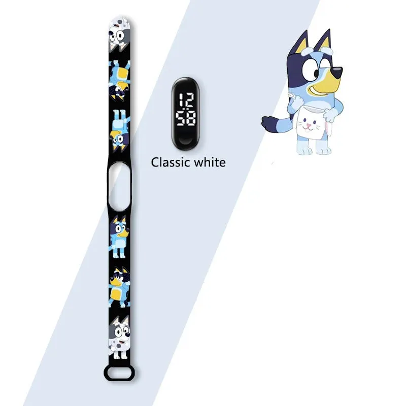 Bluey Kids' Watches Bingo Anime LED Luminous Watch Waterproof Electronic Sports Silicone Watch for Kids Birthday Gift