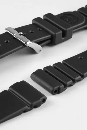 Bonetto Cinturini 284 Premium Rubber Sports Watch Strap in BLACK