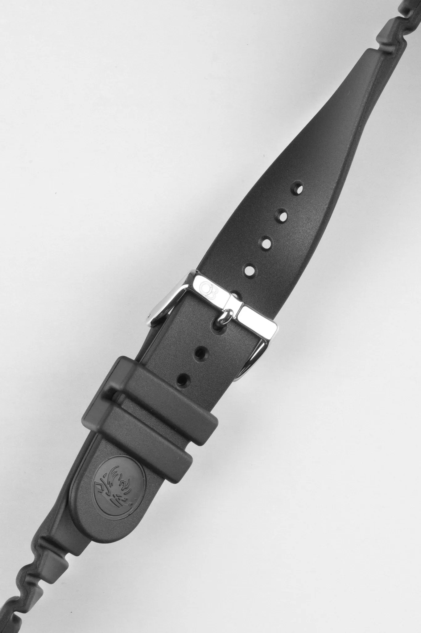 Bonetto Cinturini 284 Premium Rubber Sports Watch Strap in BLACK