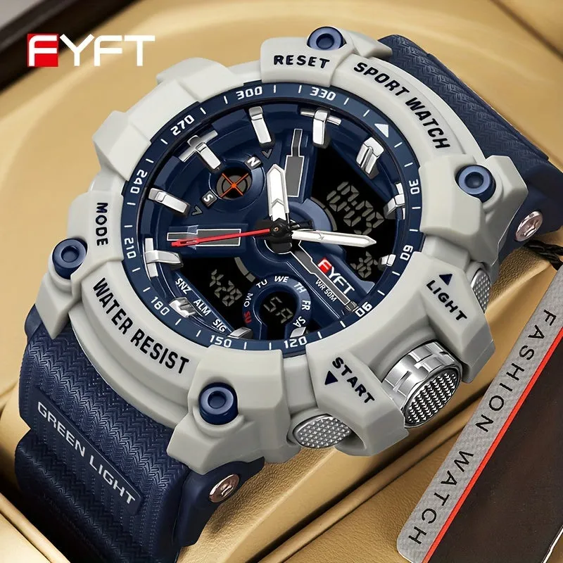 Boy's Watch Contrasting Color Trend Multifunctional Dual Screen Outdoor Boy's Electronic Watch FS