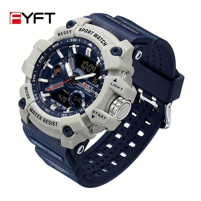 Boy's Watch Contrasting Color Trend Multifunctional Dual Screen Outdoor Boy's Electronic Watch FS