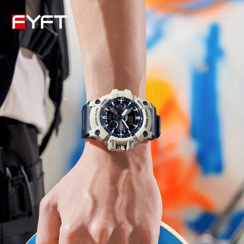 Boy's Watch Contrasting Color Trend Multifunctional Dual Screen Outdoor Boy's Electronic Watch FS