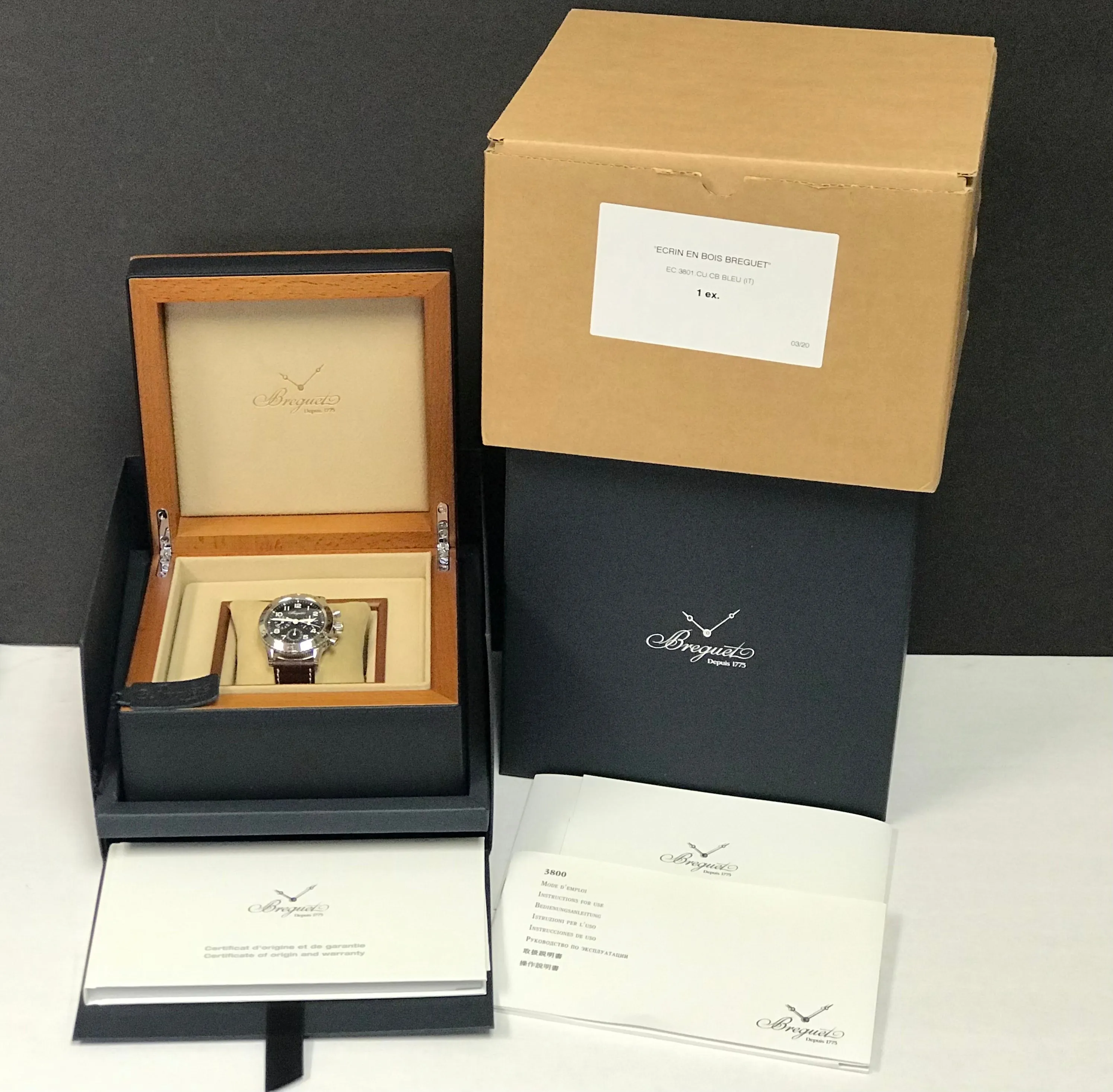 Breguet Type XX Aeronavale  3800ST Black Dial Automatic Men's Watch