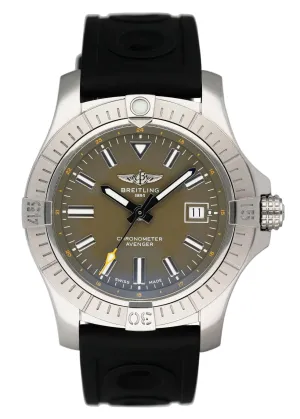 Breitling Avenger Automatic 43 A17318 Green Dial Mens Watch Box Papers