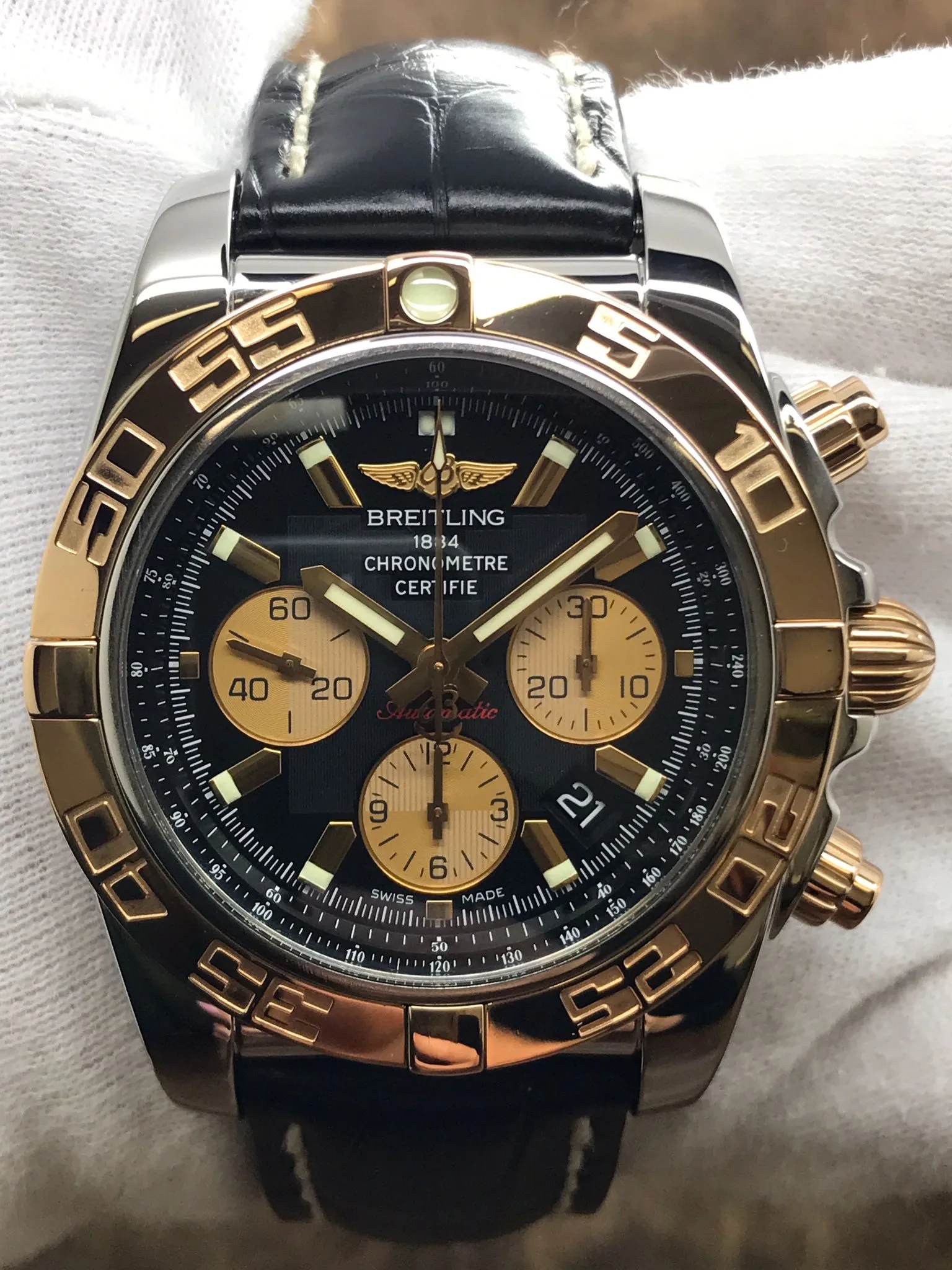 Breitling Chronomat 44mm CB0110 Black Dial Automatic Men's Watch