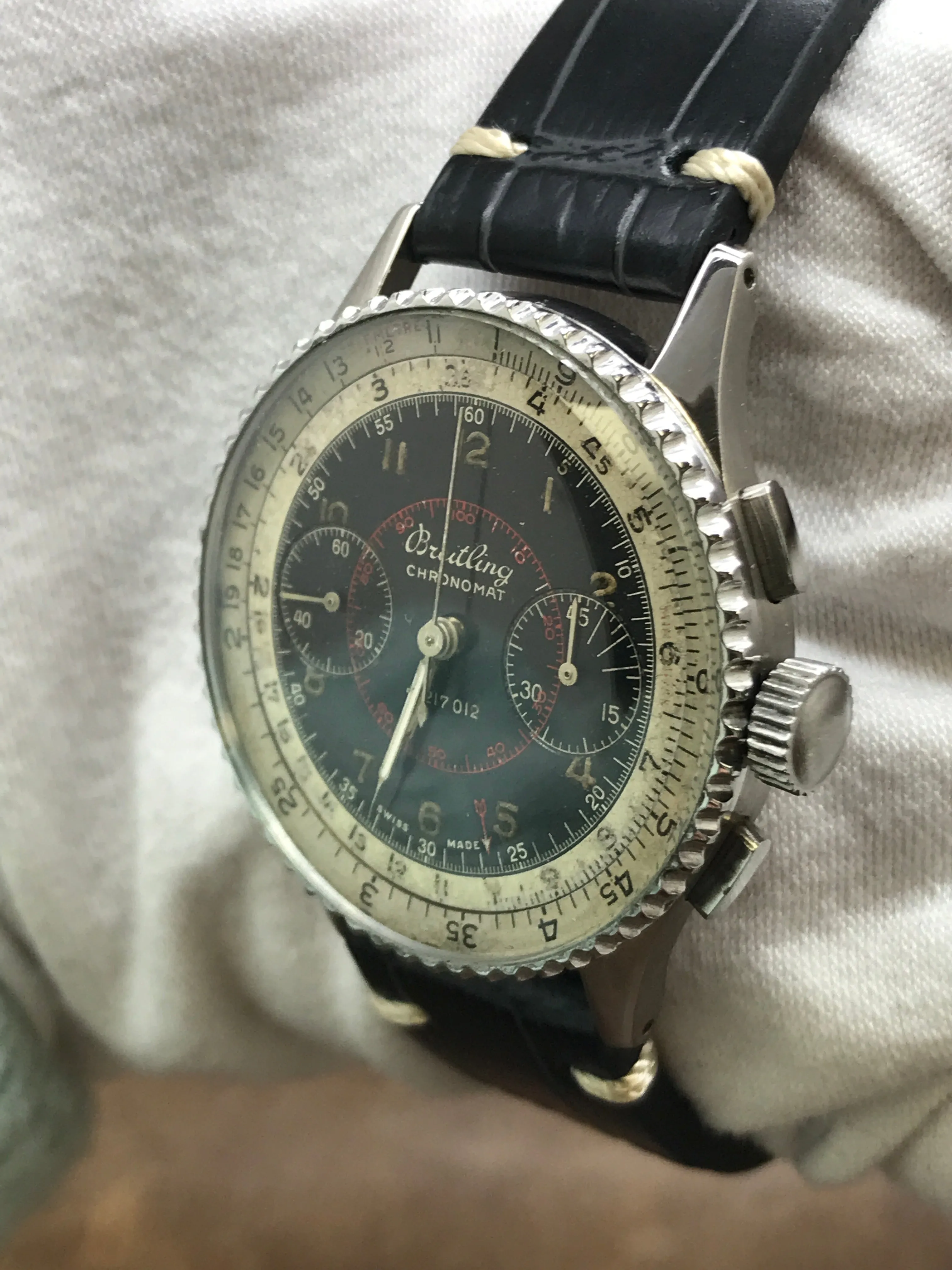 Breitling Chronomat 769 SS Black Dial Manual Wind Men's Watch
