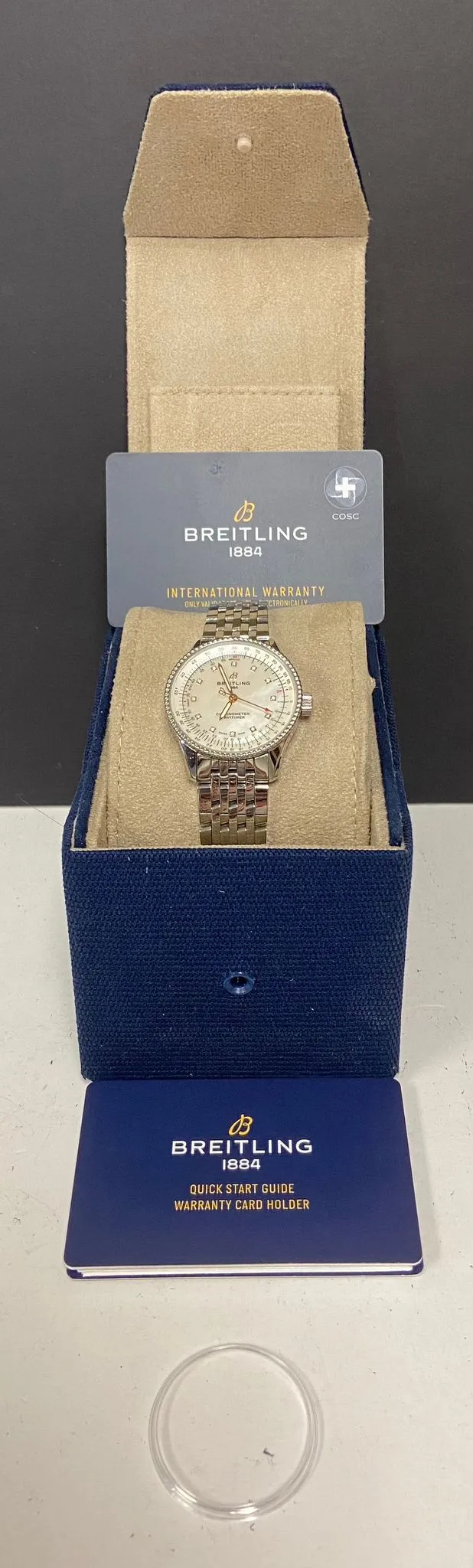 Breitling Navitimer 35mm A17395211A1A1 MOP Diamond Dial Automatic Women's Watch