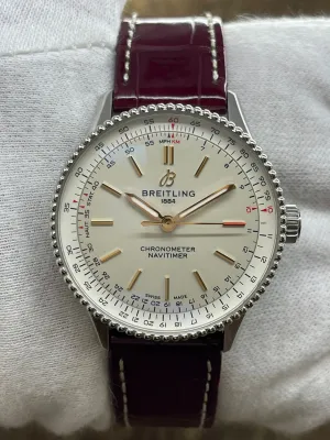 Breitling Navitimer 36mm A17327 White Dial Automatic Watch