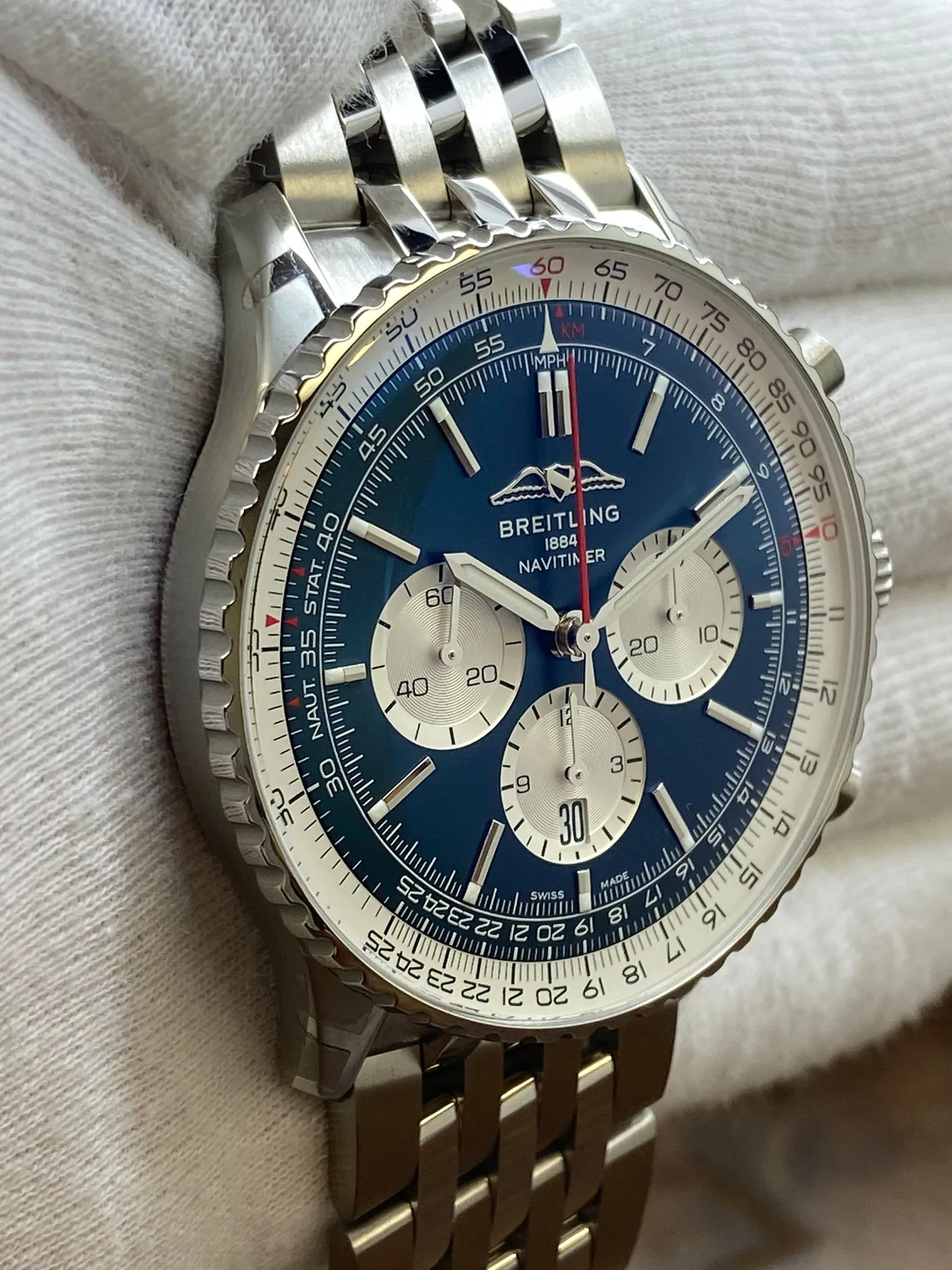 Breitling Navitimer B01 Chronograph 46mm AB0137211C1A1 Blue Dial Automatic Men's Watch