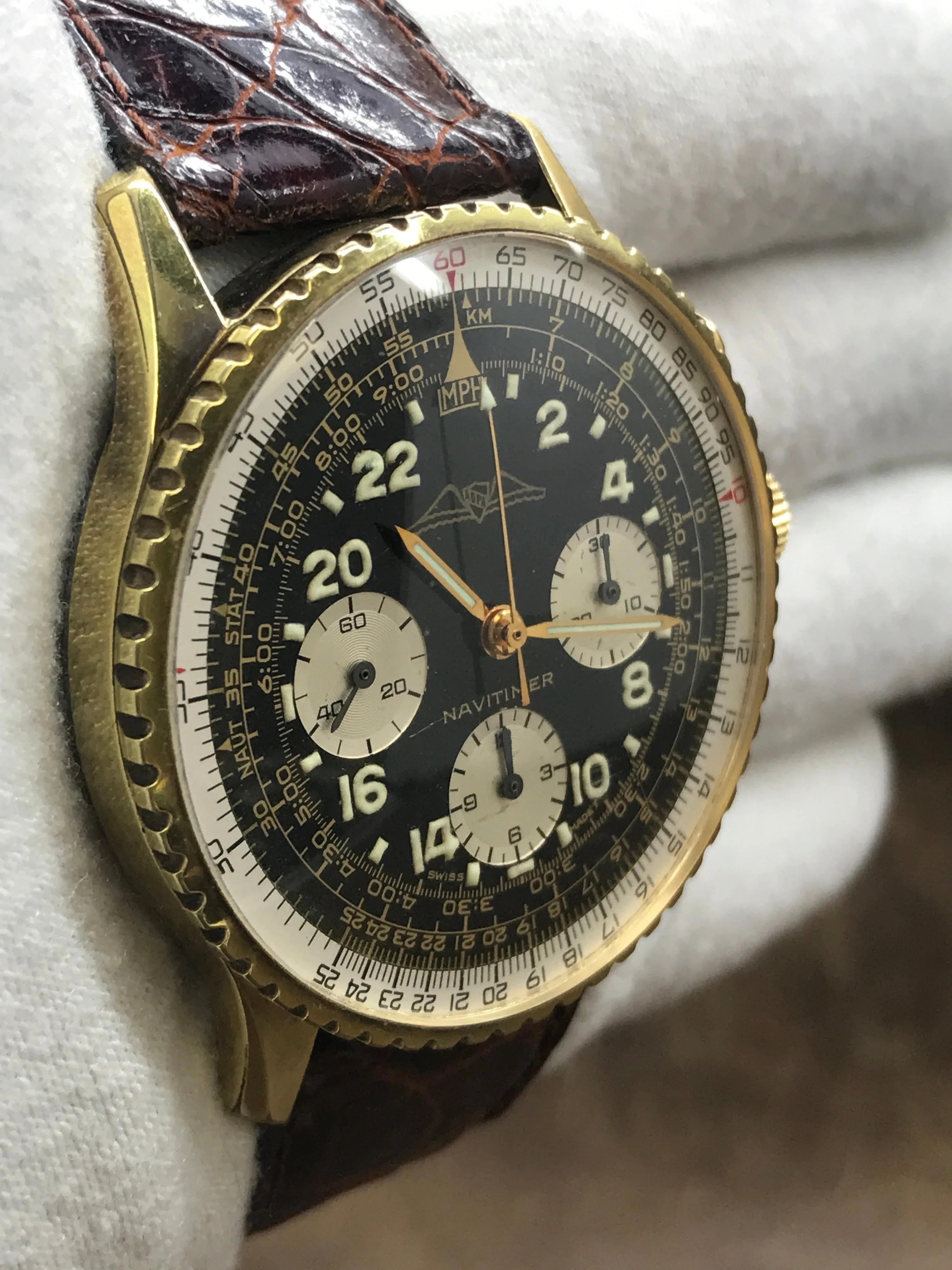 Breitling Navitimer Cosmonaute 809 Black Dial Manual Wind Men's Watch
