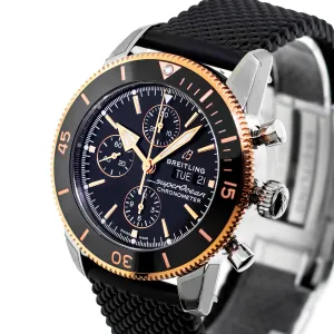 Breitling Superocean Heritage Chronograph 44mm Stainless Steel 18K Rose Gold Black Dial U13313