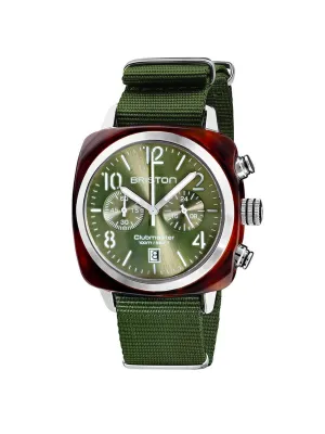 Briston Clubmaster Classic Acetate Chronograph Green Olive Sunray 40mm