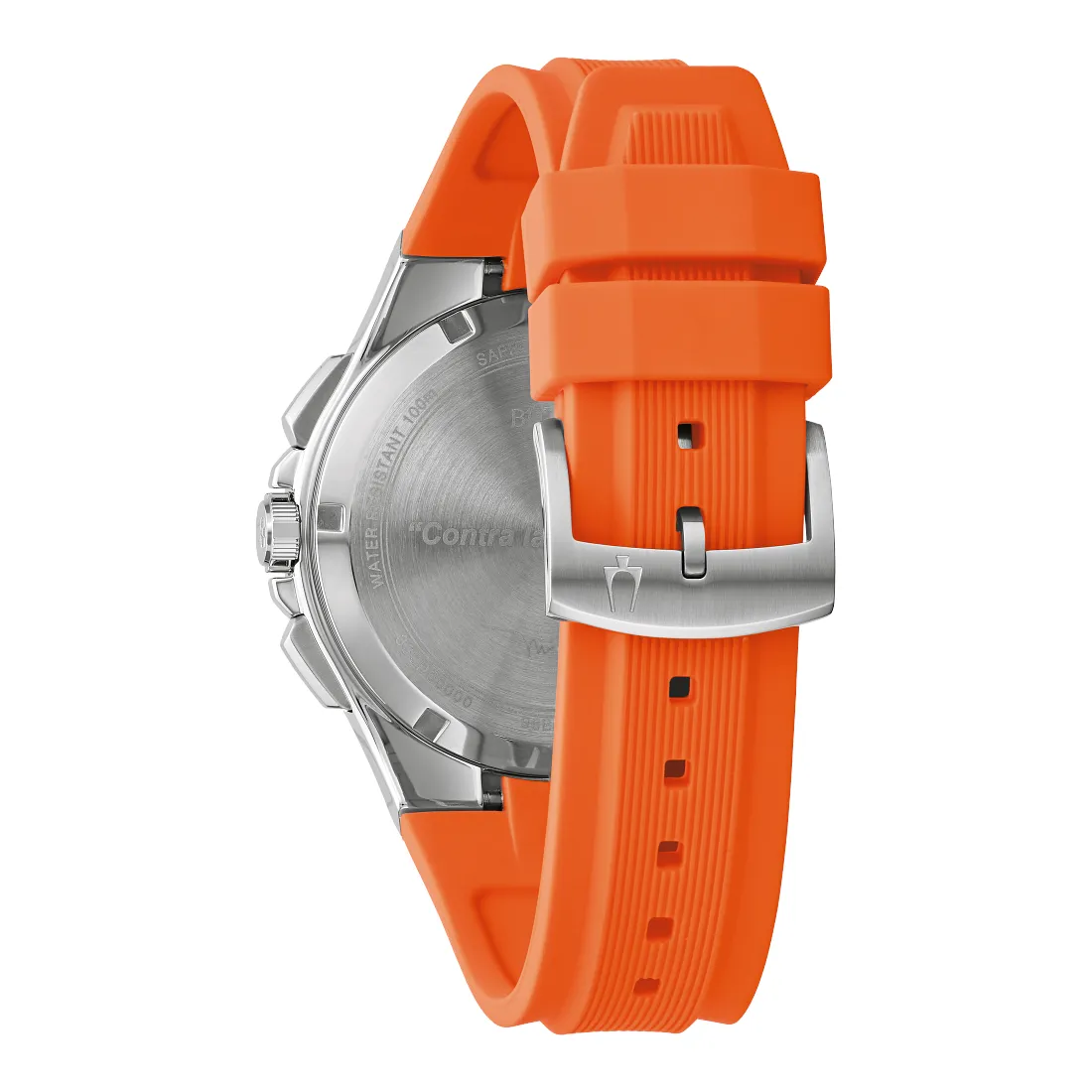 Bulova Marc Anthony Maquina Stainless Steel Case Silicone Strap Blue Dial Mens Watch