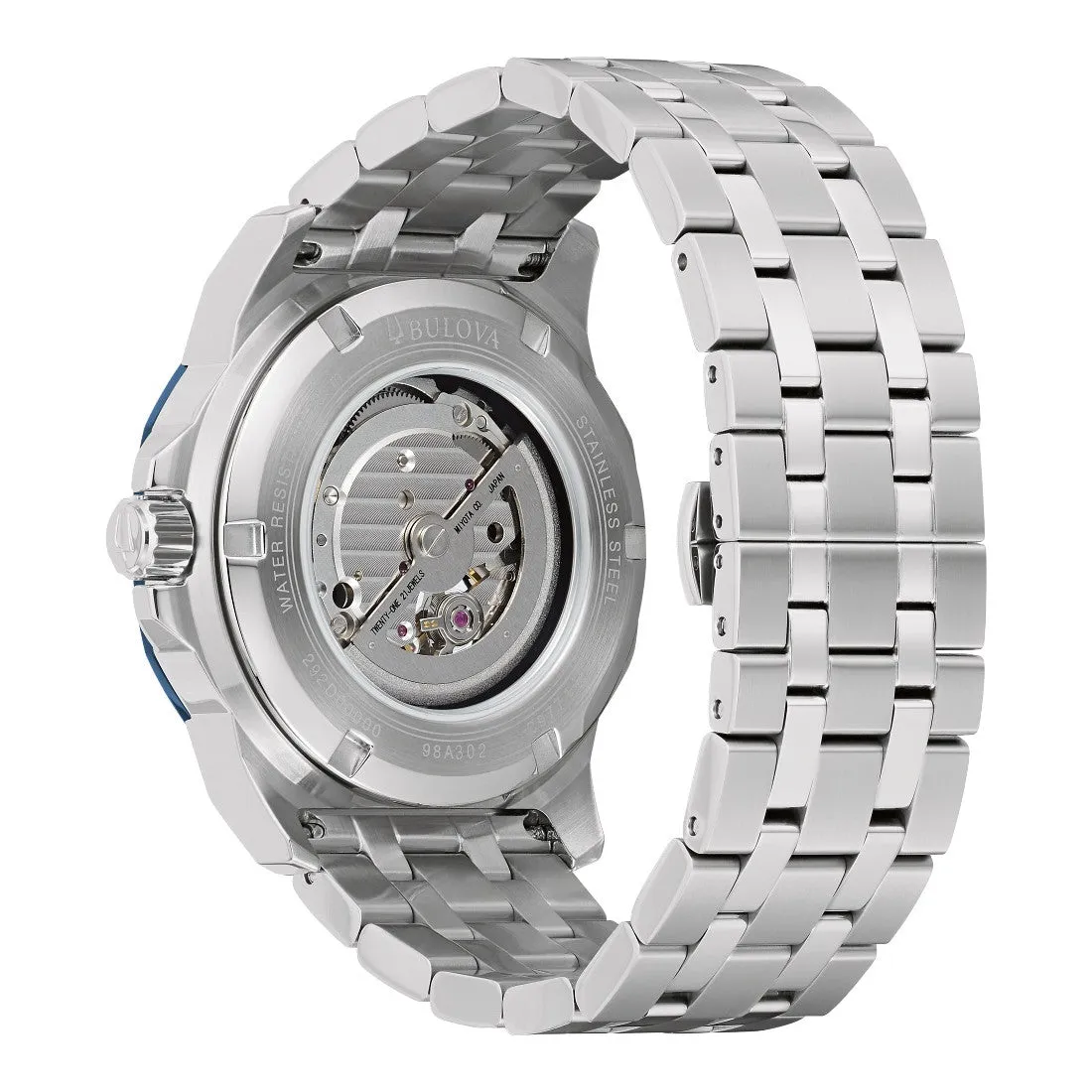 Bulova Marine Star Mens Automatic Stainless Steel Blue Dial Watch