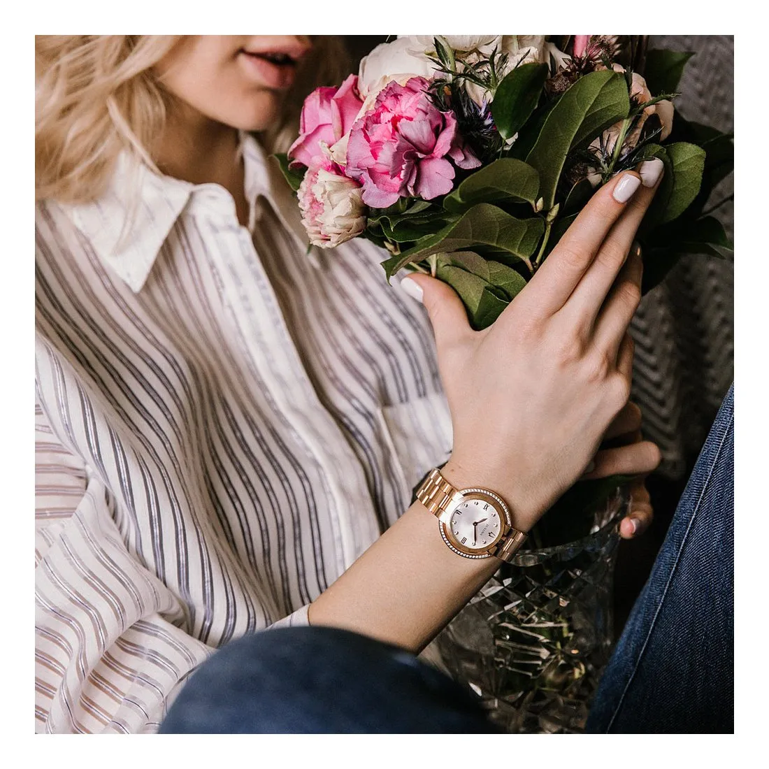Bulova Rubaiyat Ladies Rose Tone Diamond Watch