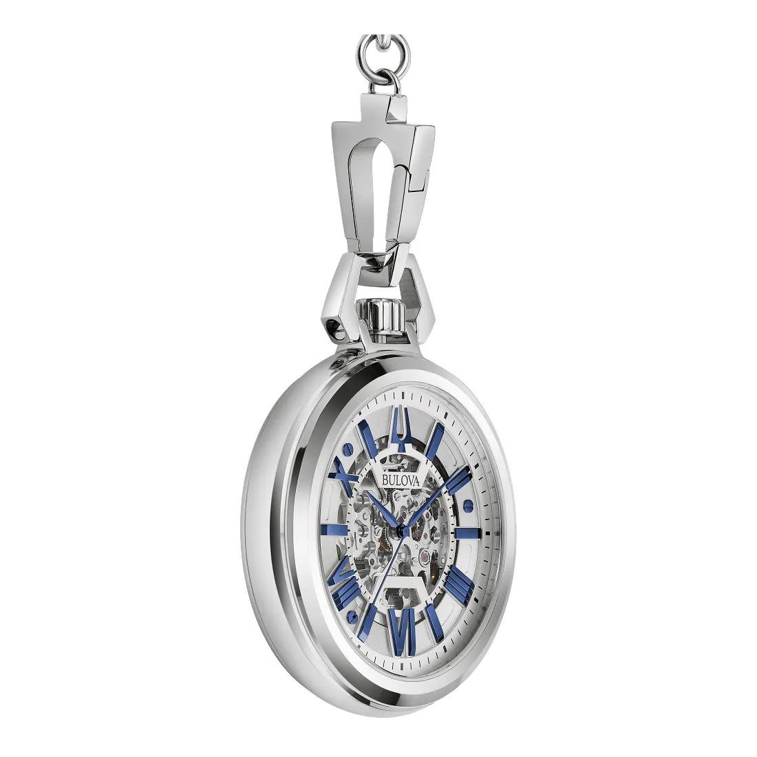 Bulova Sutton Mens Stainless Steel Automatic Pocket Watch