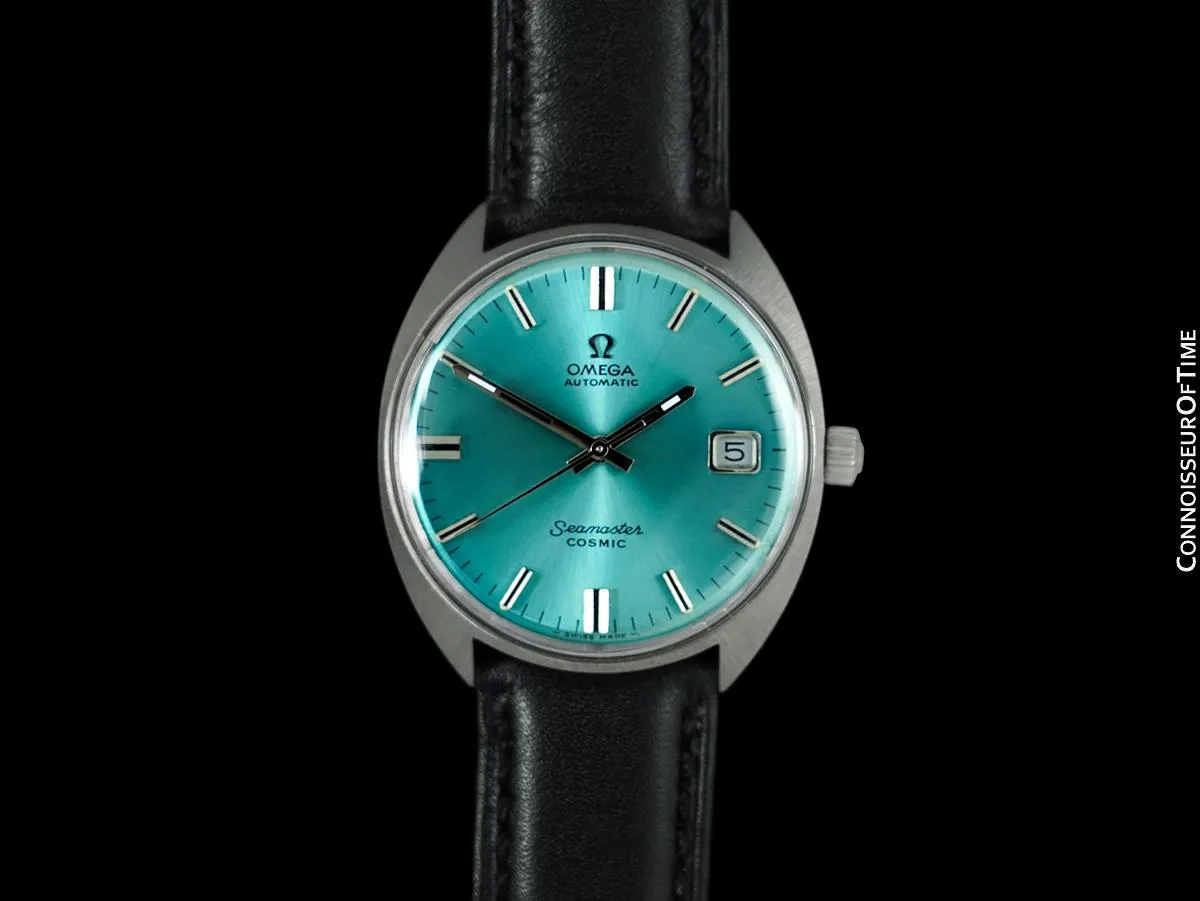 c. 1969 Omega Seamaster Cosmic Vintage Mens Cal. 565 Automatic Watch with Tiffany Blue Dial - Stainless Steel