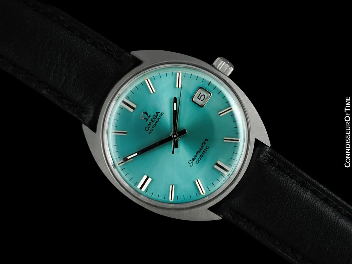 c. 1969 Omega Seamaster Cosmic Vintage Mens Cal. 565 Automatic Watch with Tiffany Blue Dial - Stainless Steel