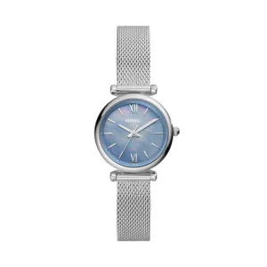 Carlie Mini Three-Hand Stainless Steel Mesh Watch