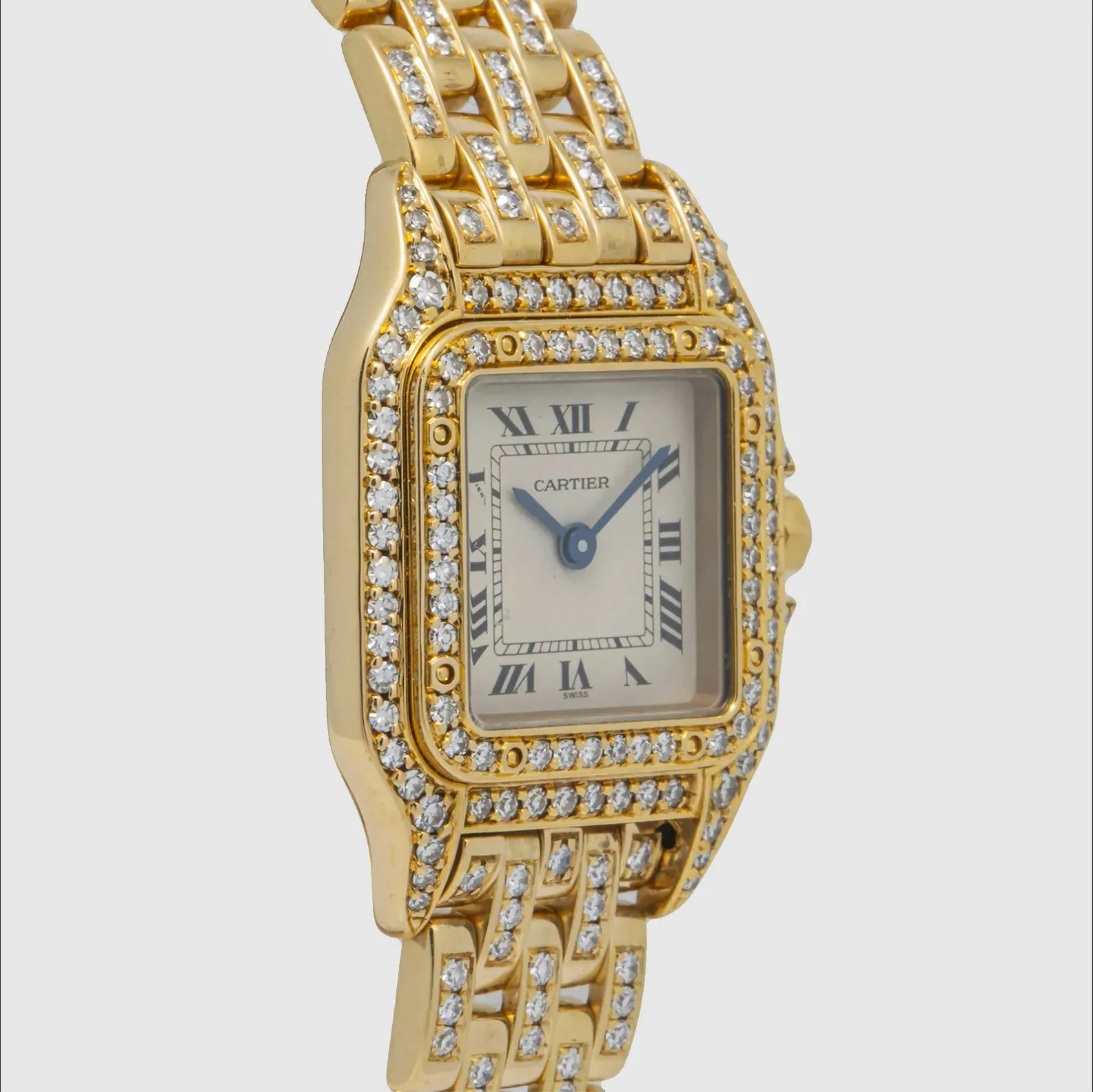 Cartier Panthere Diamond Watch - 18k Yellow Gold - Small Women's Model - 4.18ct