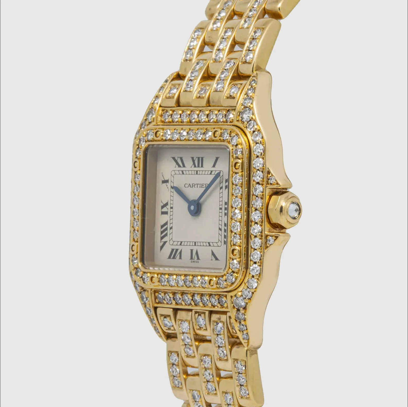 Cartier Panthere Diamond Watch - 18k Yellow Gold - Small Women's Model - 4.18ct