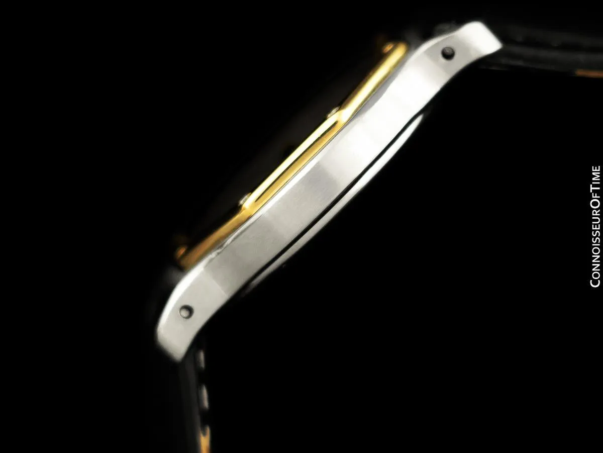 Cartier Santos Octagon Mens Midsize Unisex Quartz Watch - Stainless Steel & 18K Gold