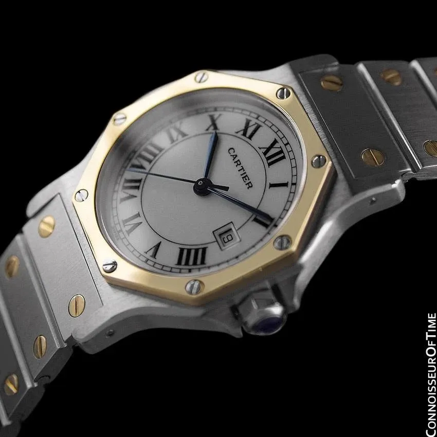 Cartier Santos Octagon Mens Unisex Watch, Automatic - Stainless Steel & 18K Gold