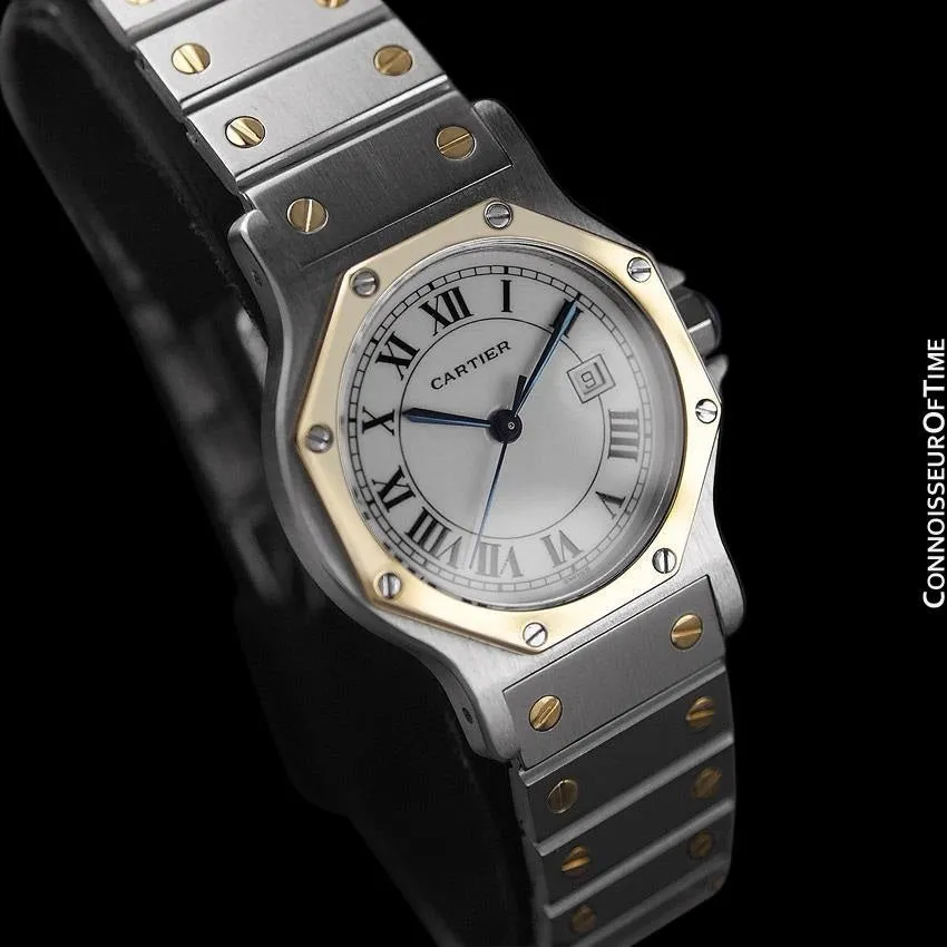 Cartier Santos Octagon Mens Unisex Watch, Automatic - Stainless Steel & 18K Gold