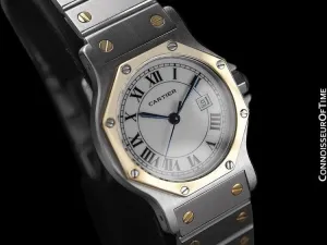 Cartier Santos Octagon Mens Unisex Watch, Automatic - Stainless Steel & 18K Gold