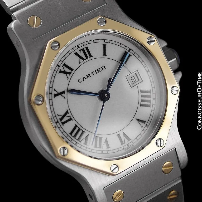 Cartier Santos Octagon Mens Unisex Watch, Automatic - Stainless Steel & 18K Gold