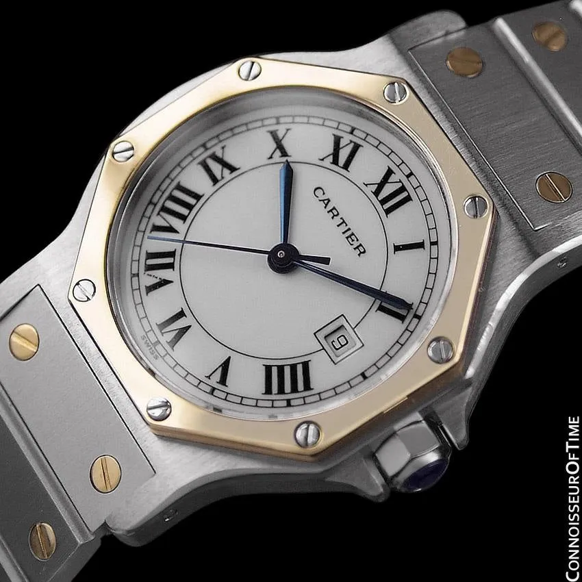 Cartier Santos Octagon Mens Unisex Watch, Automatic - Stainless Steel & 18K Gold
