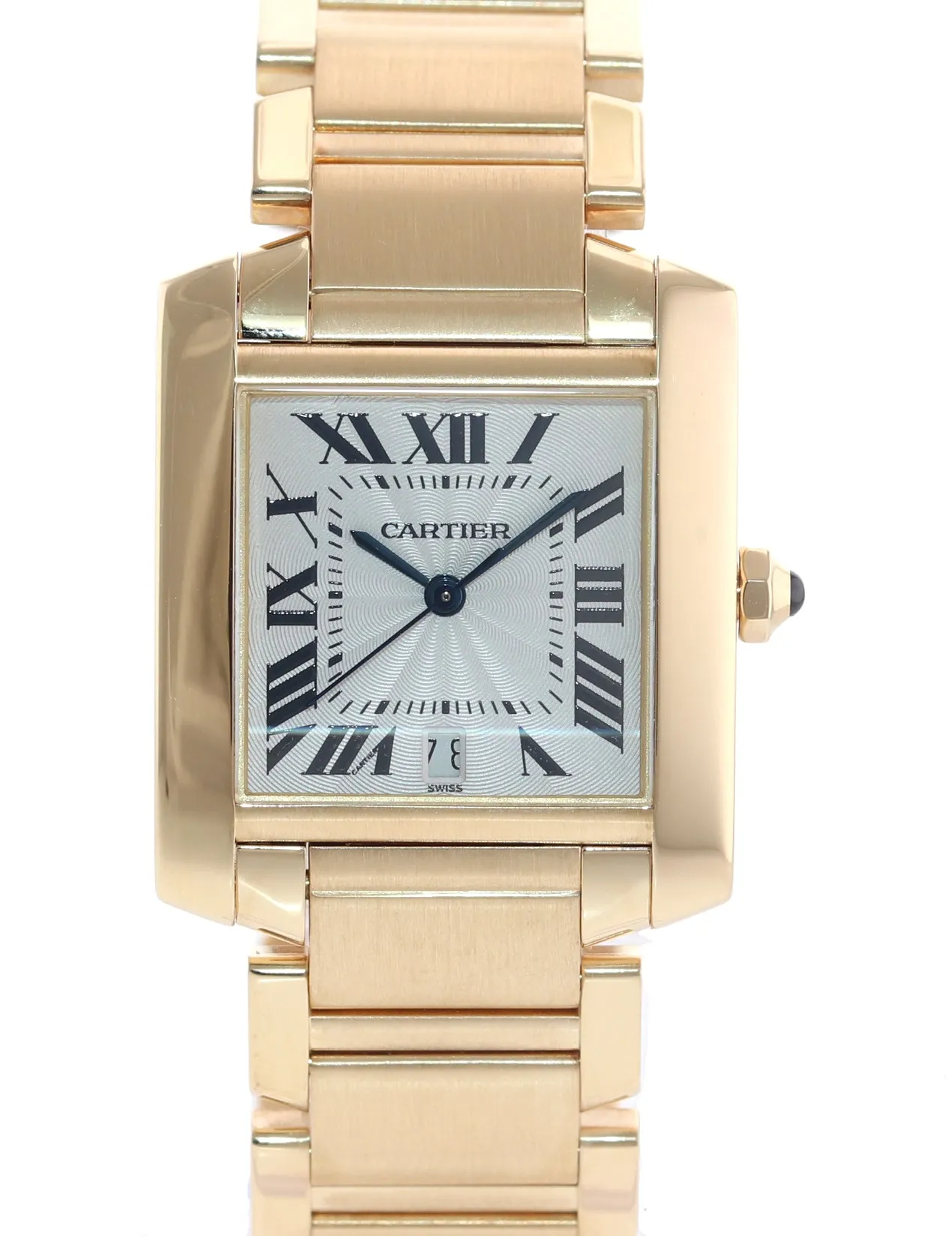 Cartier Tank Francaise W5000156 1840 18K Yellow Gold 28x32mm Automatic Watch