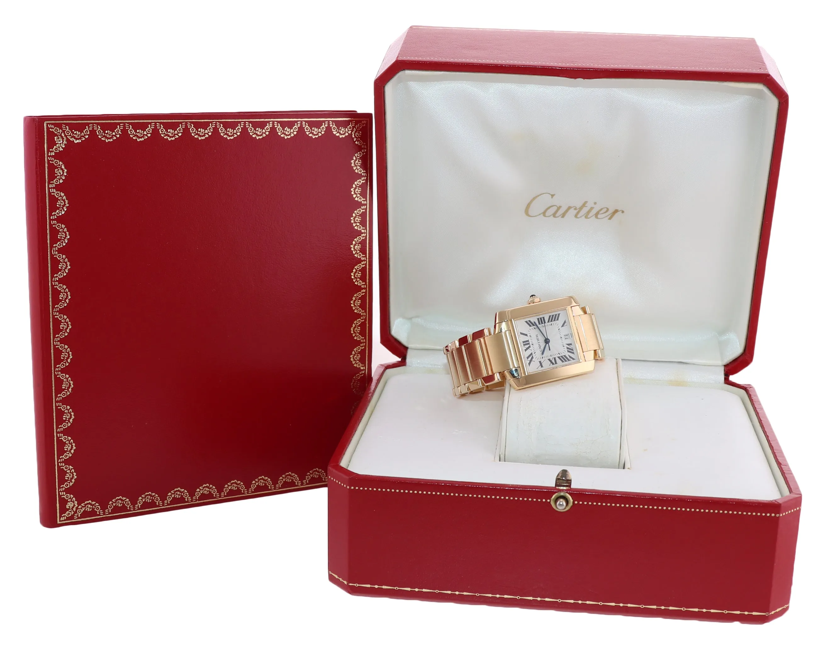 Cartier Tank Francaise W5000156 1840 18K Yellow Gold 28x32mm Automatic Watch